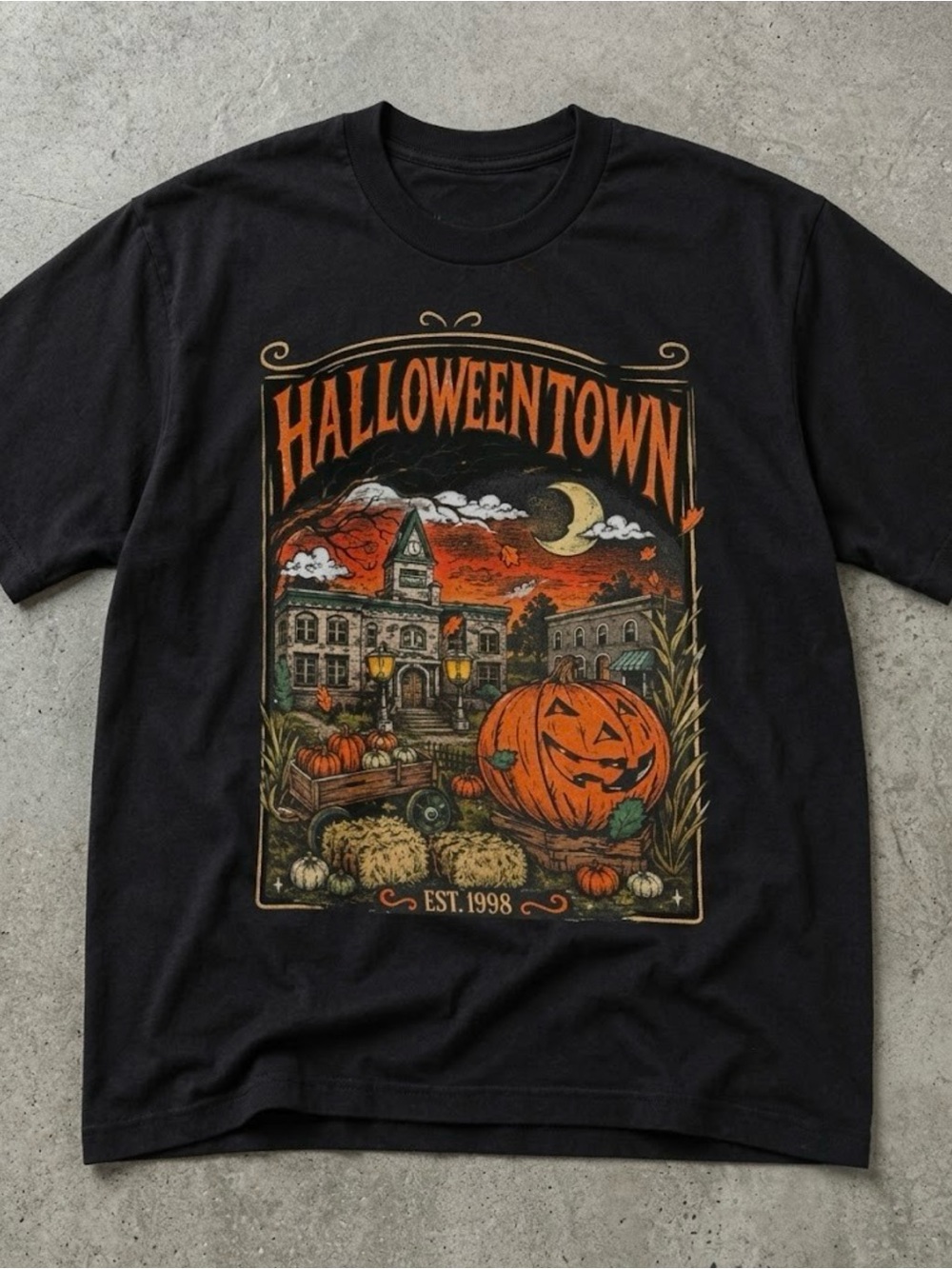 Halloweentown Est 1998 Spooky Pumpkin Town Black Fall T-Shirt